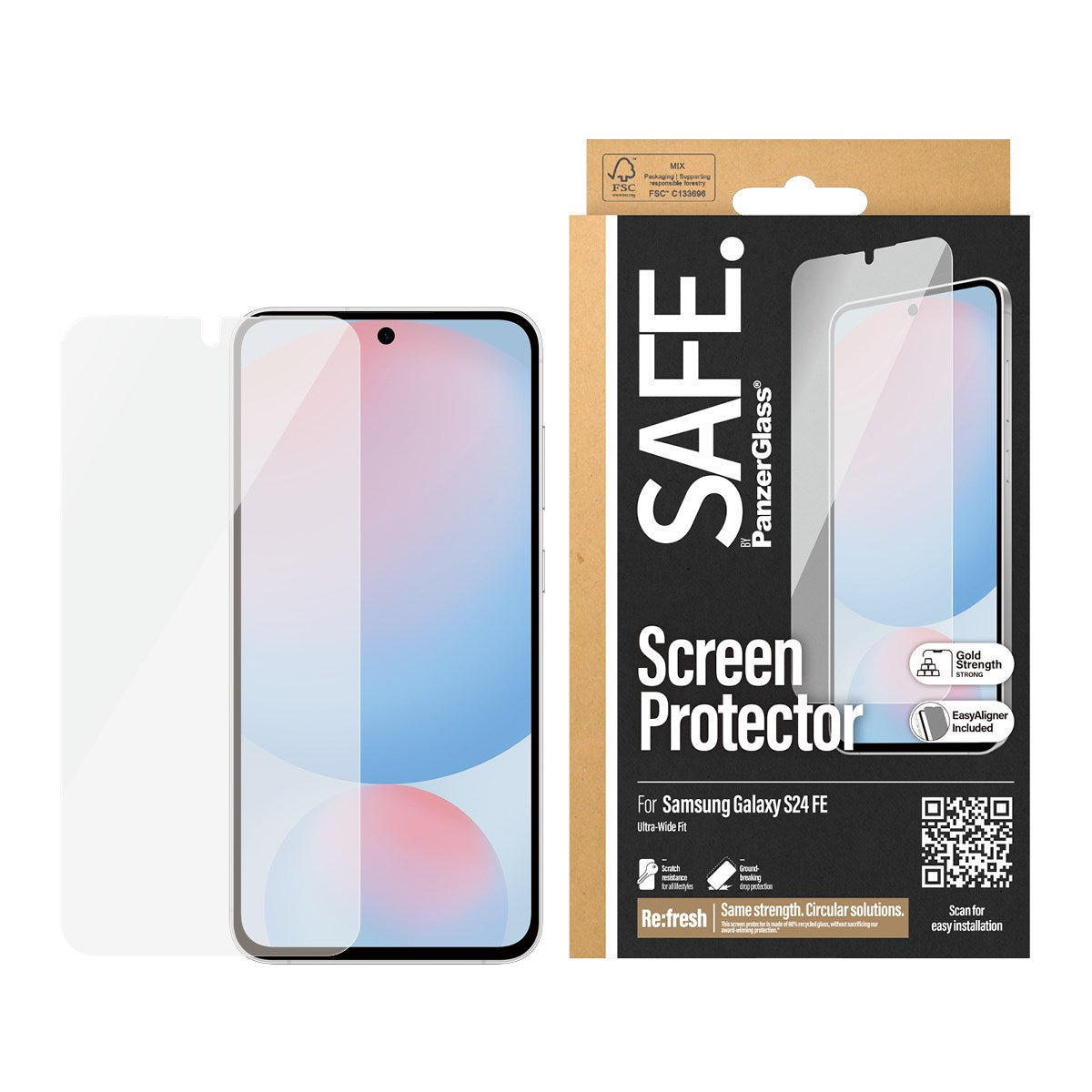 SAFE. by PanzerGlass® Displayschutz Samsung Galaxy S24 FE | Ultra-Wide Fit w. Aligner